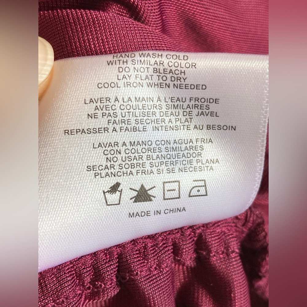 Crystal Sky Velour Midi Dress in Deep Wine/Burgundy Size M - Picture 7 of 8